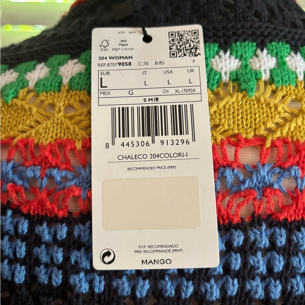 Mango Multicolor Knit Sleeveless Sweater Vest - Picture 11 of 13